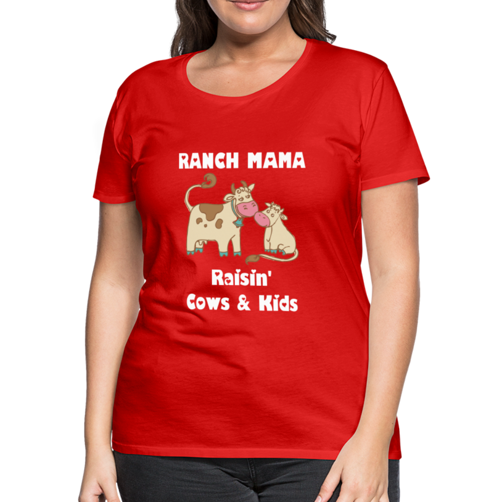 Women’s Ranch Mama Raisin' Cows & Kids - red