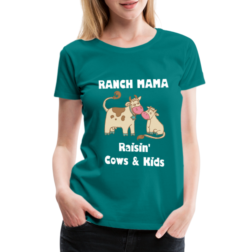 Women’s Ranch Mama Raisin' Cows & Kids - teal