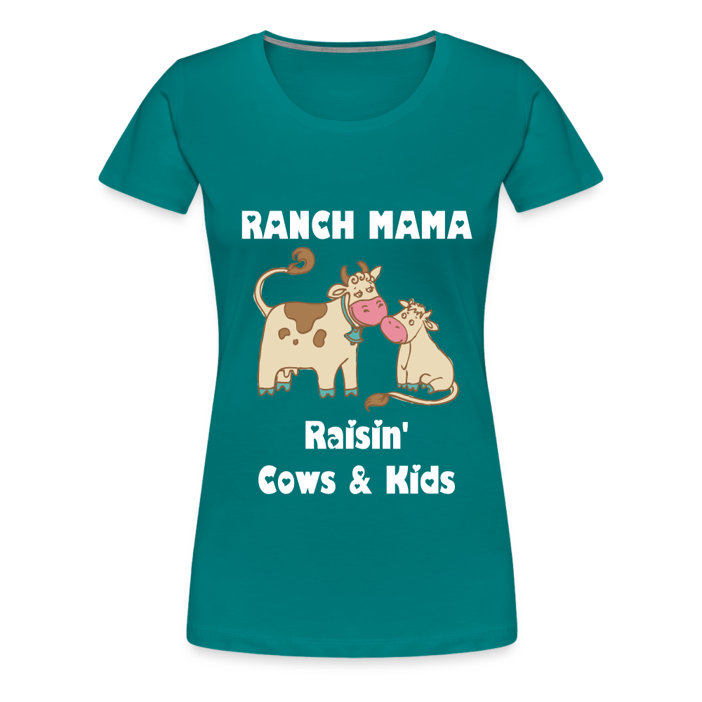 Women’s Ranch Mama Raisin' Cows & Kids - teal