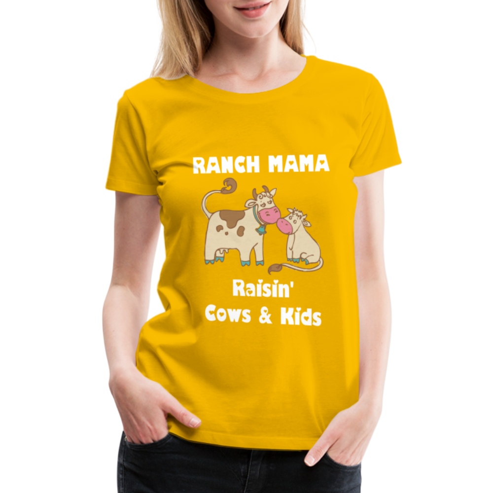 Women’s Ranch Mama Raisin' Cows & Kids - sun yellow