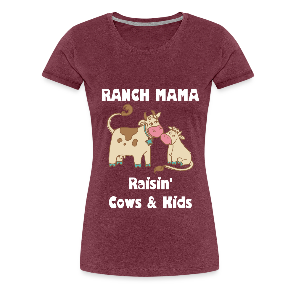 Women’s Ranch Mama Raisin' Cows & Kids - heather burgundy