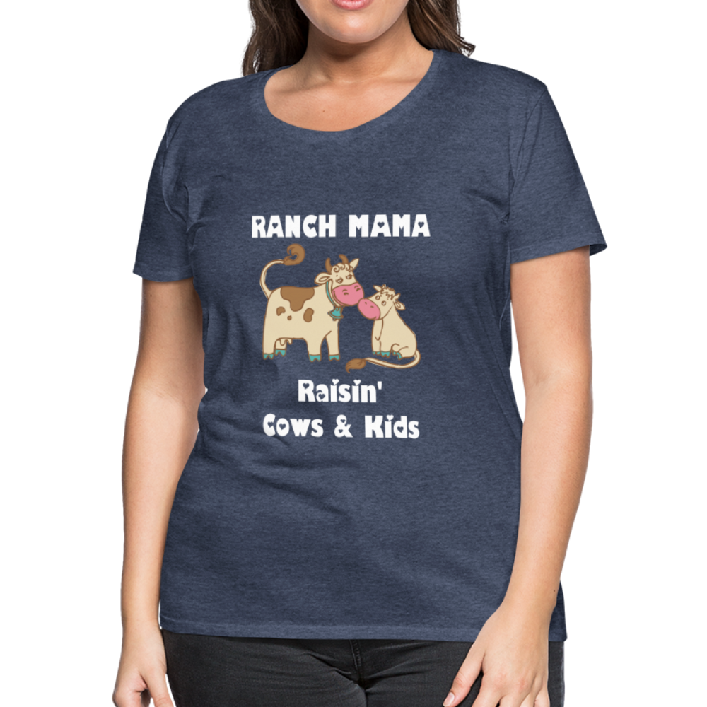 Women’s Ranch Mama Raisin' Cows & Kids - heather blue