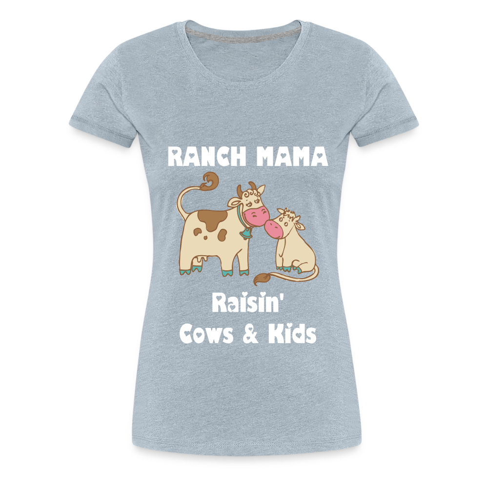 Women’s Ranch Mama Raisin' Cows & Kids - heather ice blue