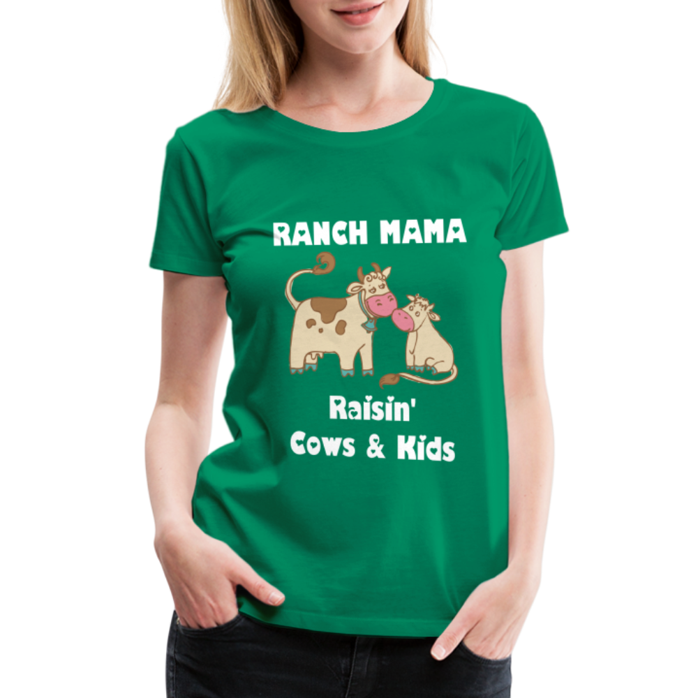 Women’s Ranch Mama Raisin' Cows & Kids - kelly green