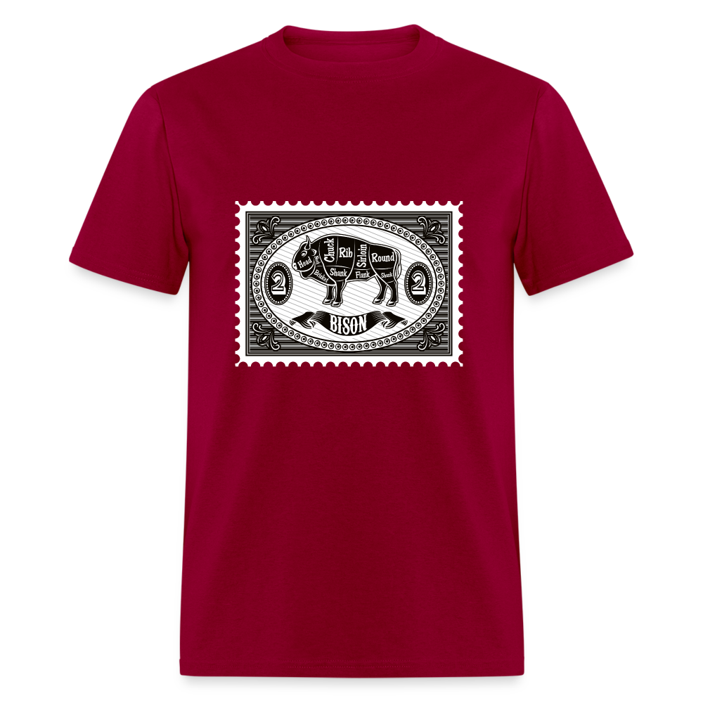 U- Bison Stamp Classic T-Shirt - dark red