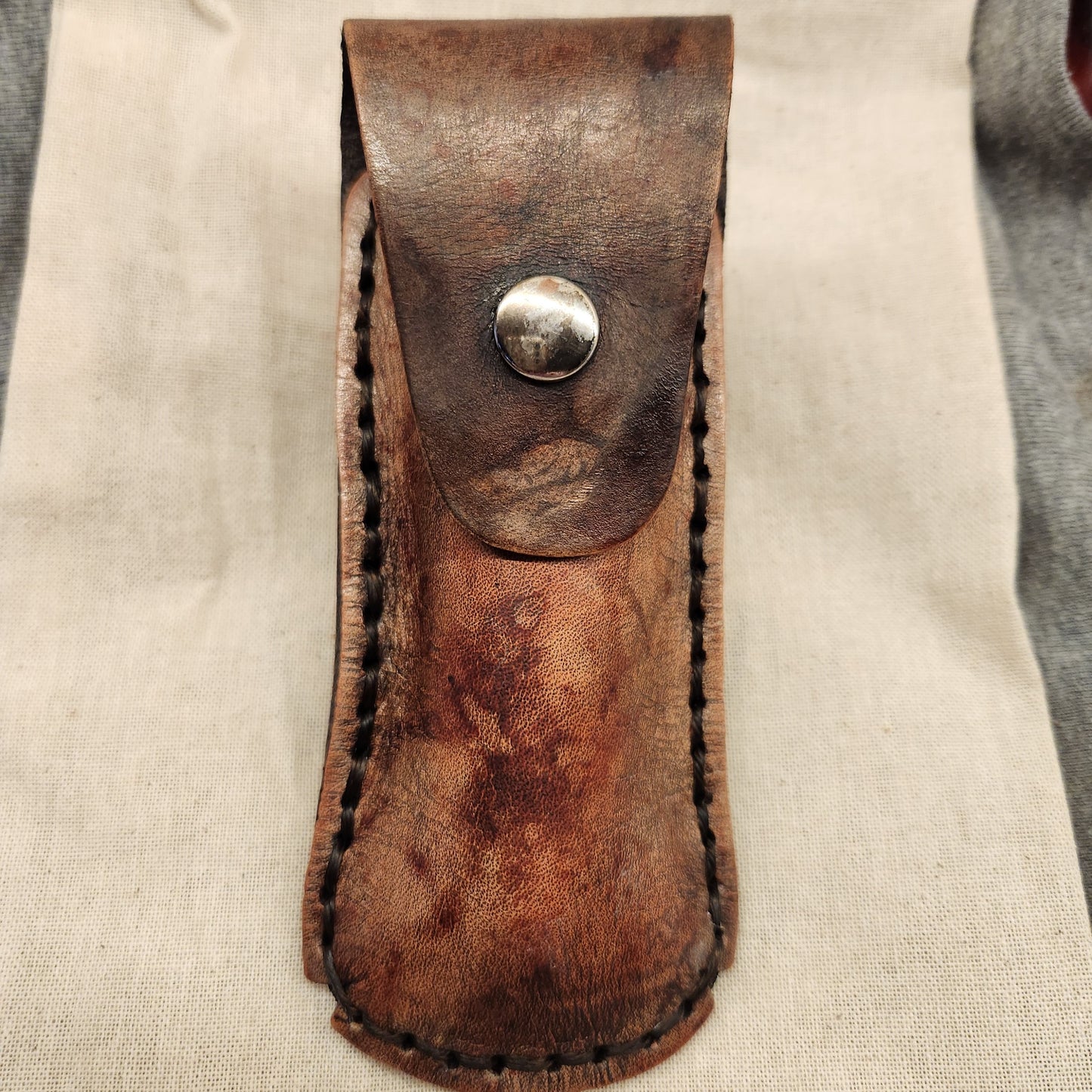 Leather Pocket Knife Pouch Handmade Color Rustic Rust