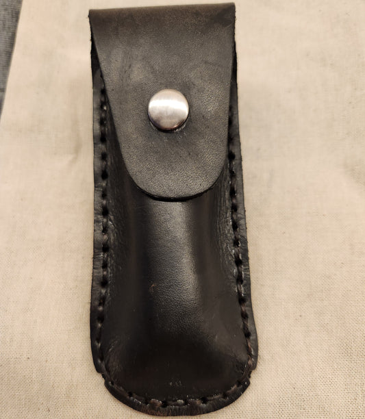 Leather Pocket Knife Pouch Handmade Color Black