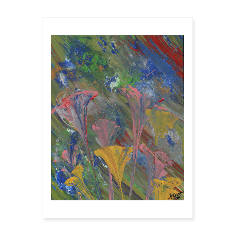 Trumpet Flowers 18x24 Print - white