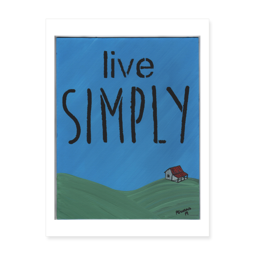Live Simply 18x24 Print - white