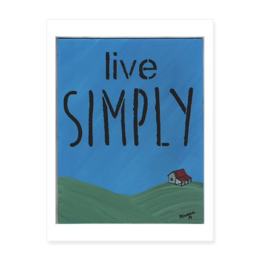 Live Simply 18x24 Print - white