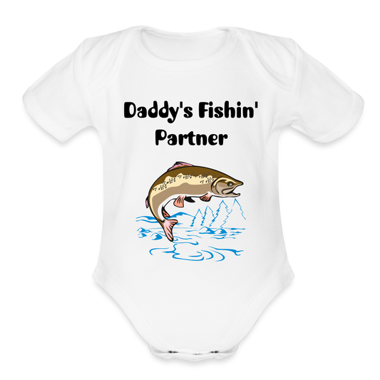 Organic Baby Daddy's Fishin' Partner - white