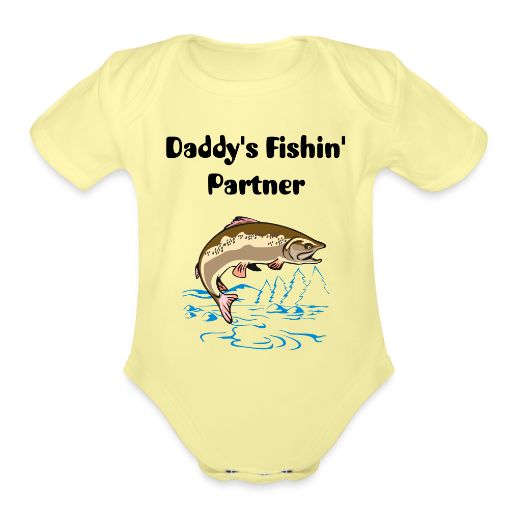Organic Baby Daddy's Fishin' Partner - washed yellow