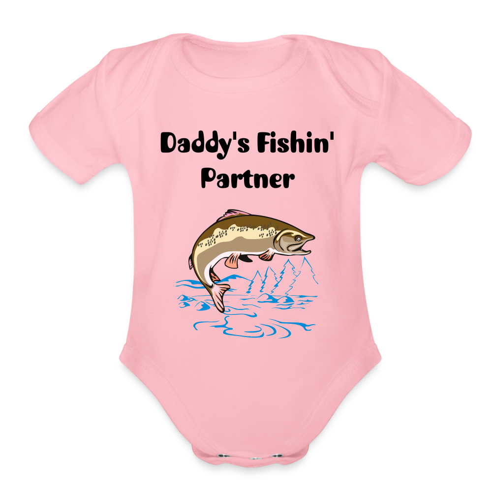 Organic Baby Daddy's Fishin' Partner - light pink