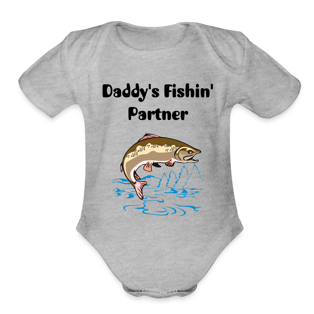 Organic Baby Daddy's Fishin' Partner - heather grey