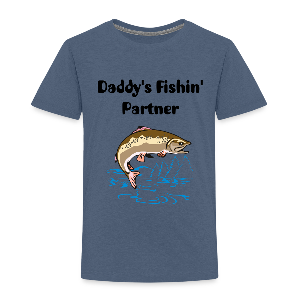 Toddler Daddy's Fishin' Partner - heather blue