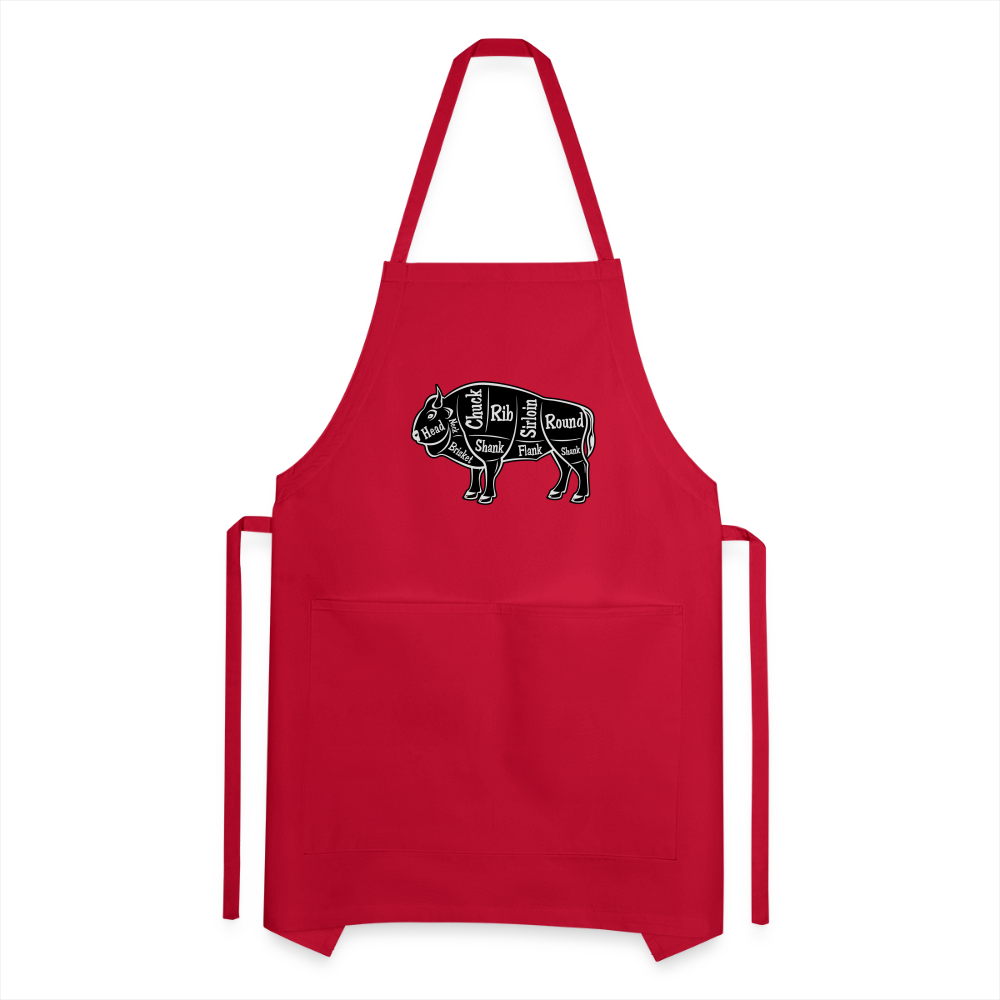 Apron, Grill Master, Bison Cut - red